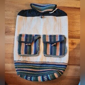 Handmade In Nepal Backpack Cotton Multicolor Stripe Hippie Festival